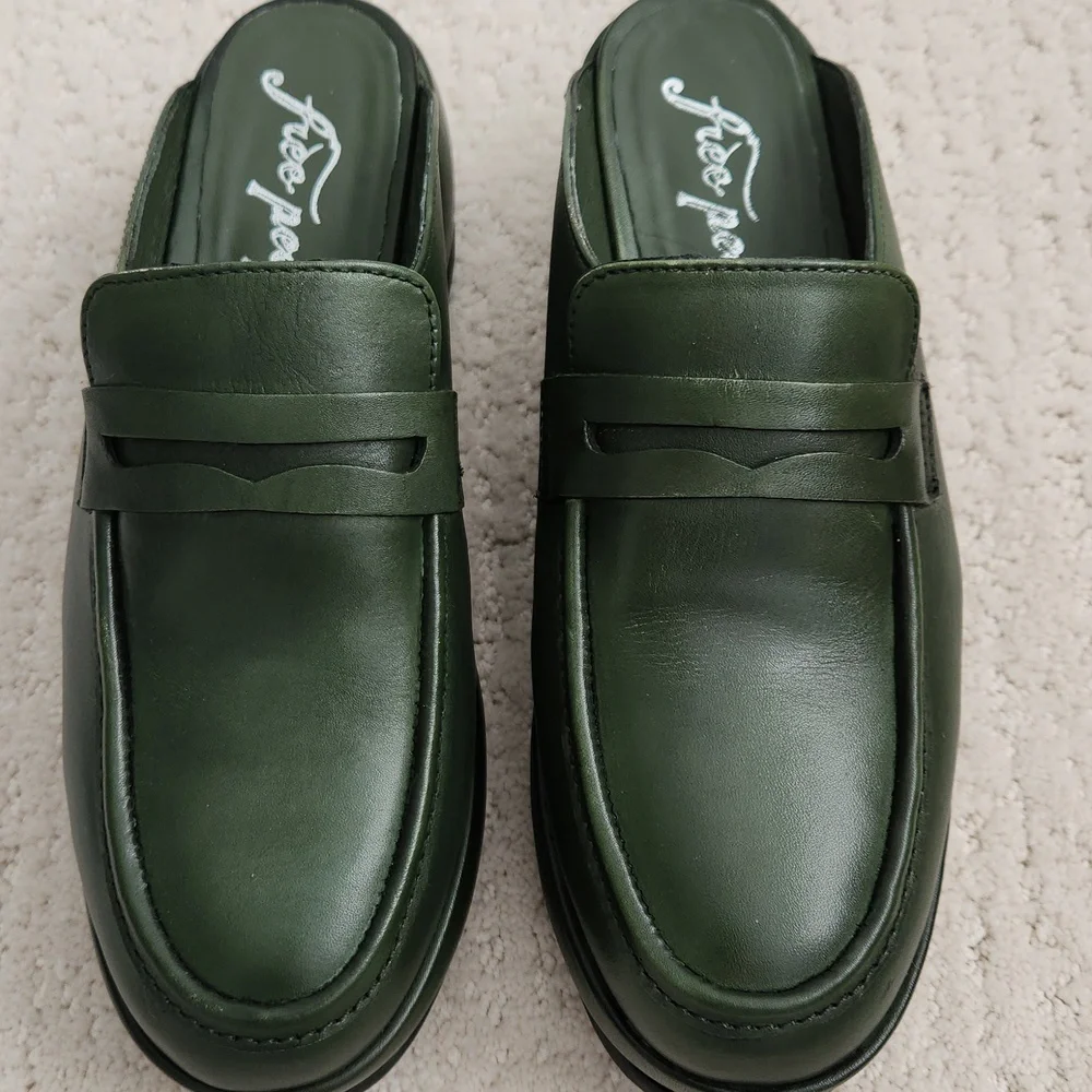 Free People Winston Platform Loafer Mules Size 8 - Picture 11 of 12